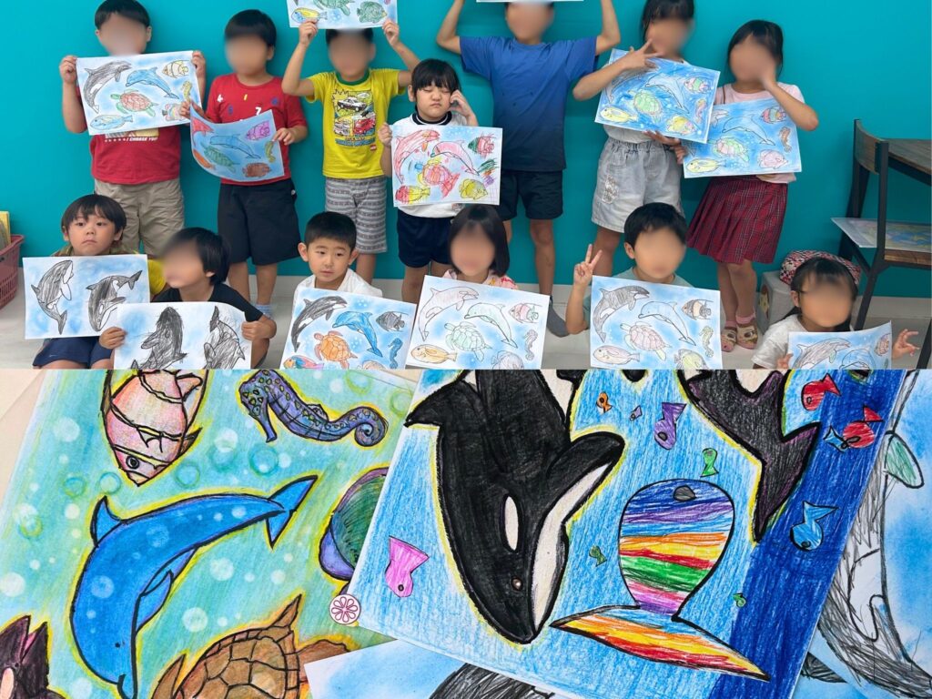 🐳🎨水彩色鉛筆で海の生き物を描こう🦑✨