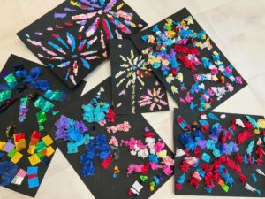 ちぎり絵で花火を打ち上げよう🎇
