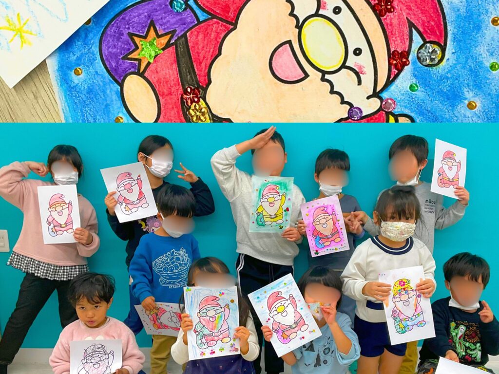 サンタさんの可愛い水彩アート🎅🏻💧