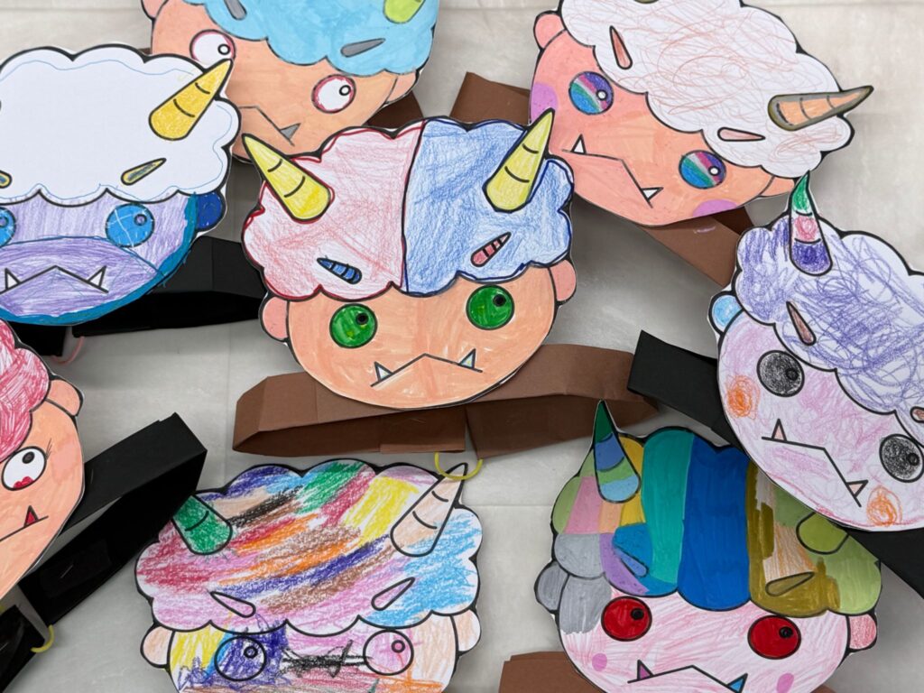 鬼のお面づくり