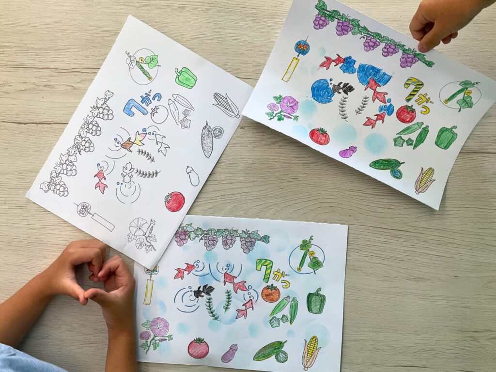 色鉛筆 季節のカレンダー作り🎨